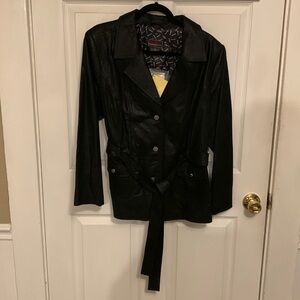 NEW Bradley By Bradley Bayou 100% Genuine Leather Women’s Jacket 2X Black